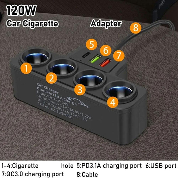 محوّل طاقة ولاعة السيارة - Car Cigarette Lighter
